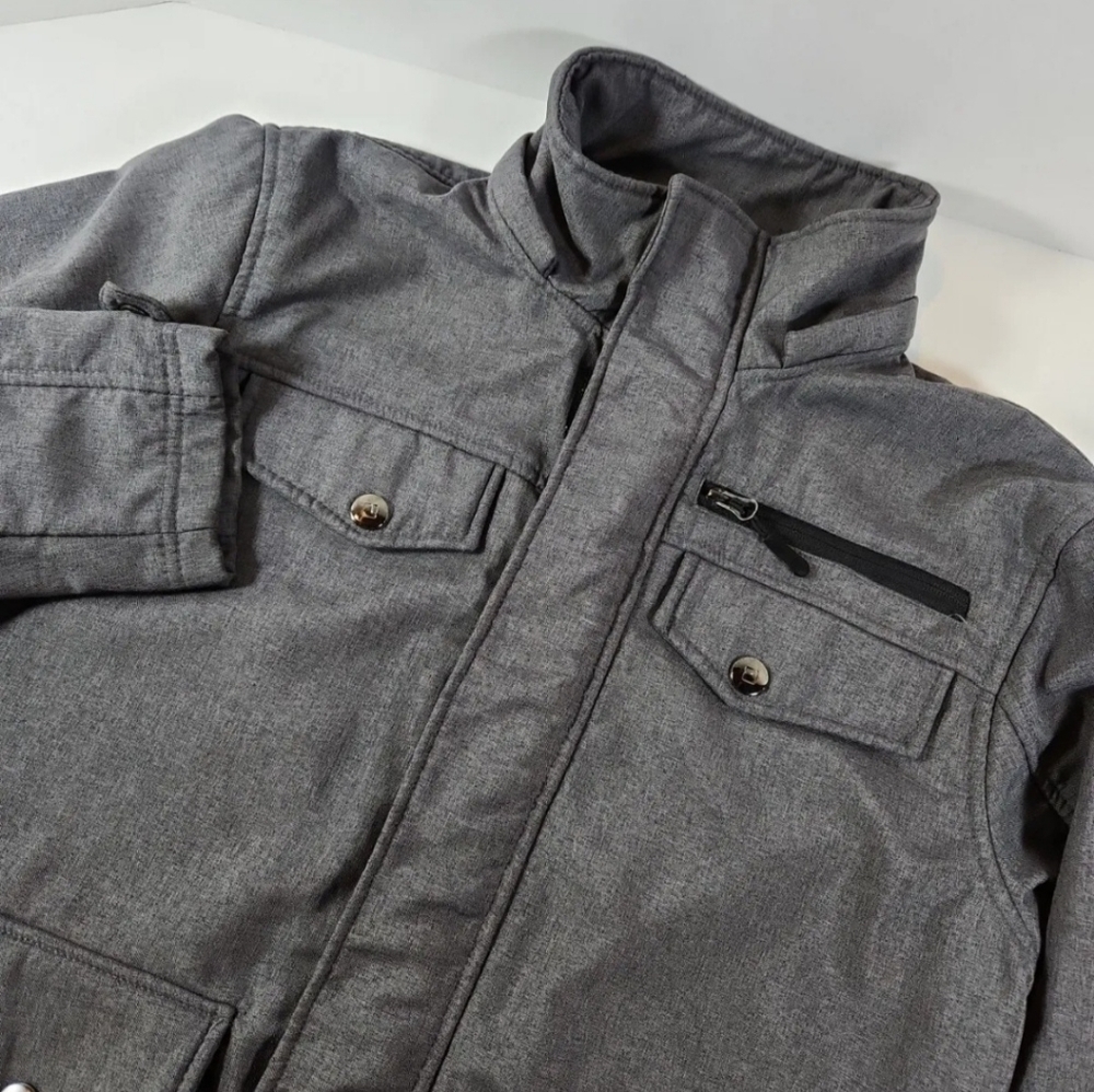 Teflon brand apparel men’s gray full zip fleece lined jacket size M.